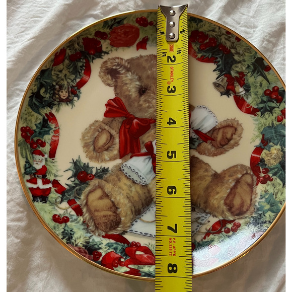 Franklin Mint Heirloom Teddys First Christmas Teddy Bear Plate #Y3014 Vintage - Picture 3 of 3